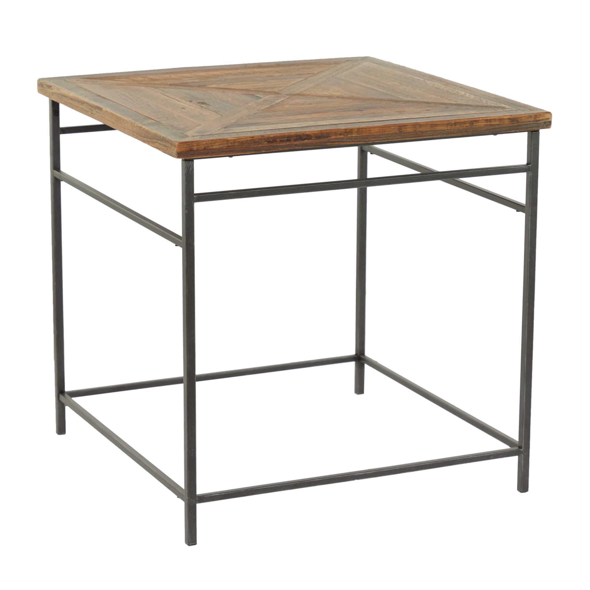 Brown Wood Rustic Accent Table 24" x 24" x 24"